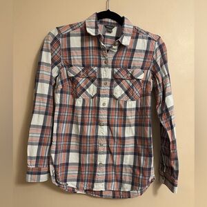 Eddie Bauer Red and Blue Plaid Casual Shirt